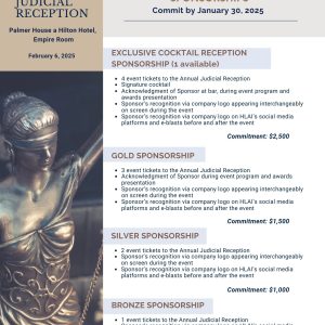 2025 HLAI Judicial Reception Sponsorship Opportunities